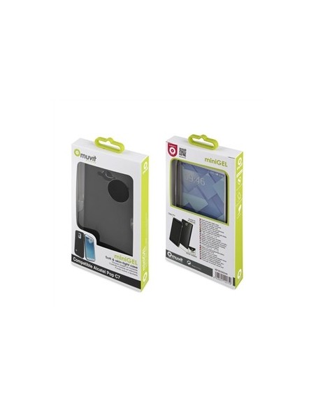 Muvit MUSKI0340 - Funda minigel para Alcatel Pop C7, negro humo - Electrónica - Kiwiku.com