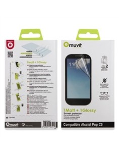 Kiwiku.com: Muvit MUSCP0647 - Set de dos protectores de pantalla: 1 mate y 1 brillante para Alcatel Pop C5 - Electrónica 2
