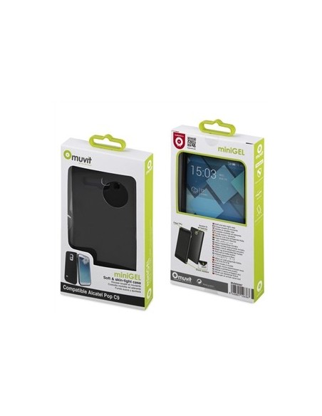 Muvit MUSKI0367 - Funda minigel para Alcatel Pop C9, negro - Electrónica - Kiwiku.com