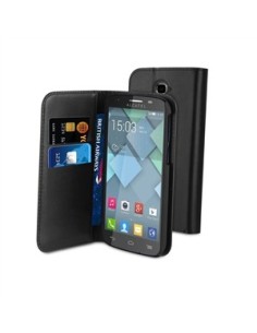 Muvit MUSNS0062 - Funda slim folio con función soporte y tarjetero para Alcatel Pop C7, negro: Kiwiku.com: Electrónica