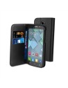 Funda slim folio negra función soporte y tarjetero alcatel pop c7 muvit