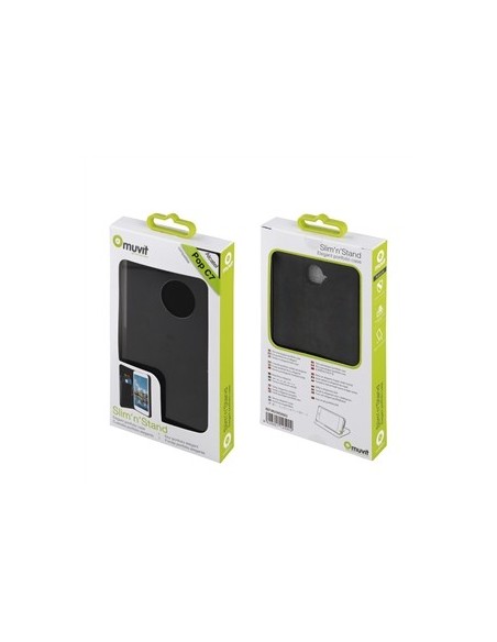 Muvit MUSNS0062 - Funda slim folio con función soporte y tarjetero para Alcatel Pop C7, negro: Kiwiku.com: Electrónica