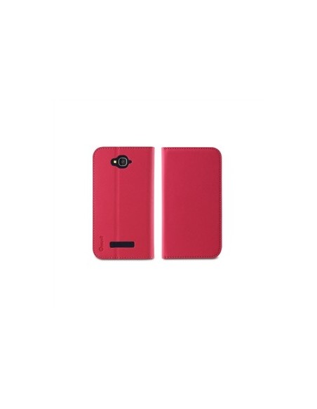 Kiwiku.com: Muvit MUSNS0063 - Funda slim folio con función soporte y tarjetero para Alcatel Pop C7, rosa/negro - Electrónica