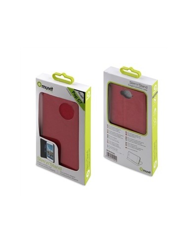 Kiwiku.com: Muvit MUSNS0063 - Funda slim folio con función soporte y tarjetero para Alcatel Pop C7, rosa/negro - Electrónica
