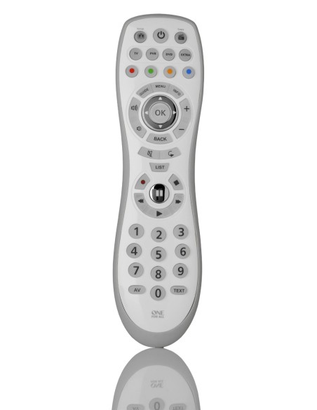Mando simple 4 one for all hasta 4 dipositivos tv, pvr, dvd extra urc 6440