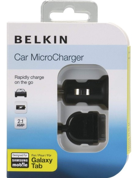 Belkin F8M114cw03 - Cargador de coche para tablet Galaxy Tab (12 V, 2.1 A, 0.9 metros), negro