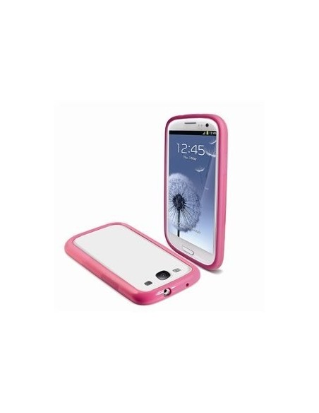 Kiwiku.com: Muvit iBelt - Funda (bumper) + protector de pantalla para Samsung Galaxy S3 i9300, rosa - Electrónica