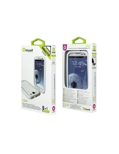 Muvit iBelt - Funda (bumper) + protector de pantalla para Samsung Galaxy S3 i9300, blanco: Muvit: Kiwiku.com: Electrónica