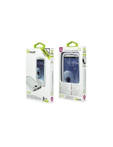 Muvit iBelt - Funda (bumper) + protector de pantalla para Samsung Galaxy S3 i9300, blanco: Muvit: Kiwiku.com: Electrónica