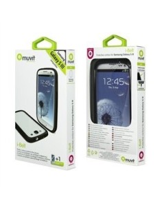 Kiwiku.com: Muvit iBelt - Funda (bumper) + protector de pantalla para Samsung Galaxy S3 i9300, negro - Electrónica 2