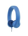 Auriculares infantiles de goma azules con tope de volumen