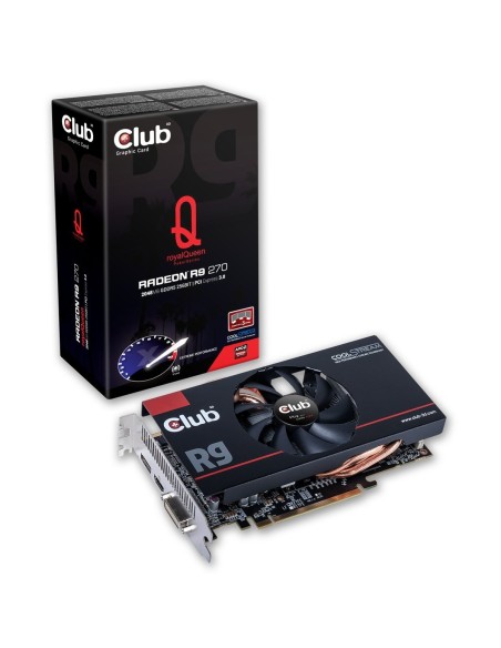 CLUB3D Radeon R9 270 royalQueen - Tarjeta gráfica (Radeon R9 270, 4096 x 3112 Pixeles, AMD, 2 GB, GDDR5-SDRAM, 256 Bit) Negro: C