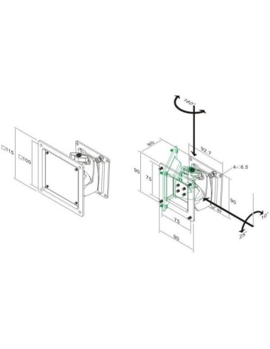 Newstar FPMA-W75 - Soporte de muro para TV, color negro: Newstar: Kiwiku.com: Electrónica