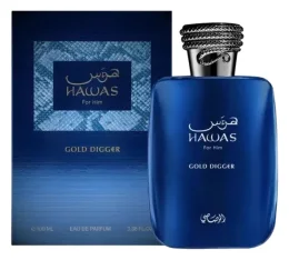 Rasasi Hawas Gold Digger - Perfume Masculino Amaderado Aromático - Eau de Parfum 100 Ml Vaporizador