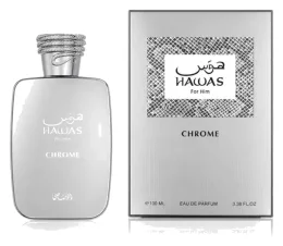 Rasasi Hawas Chrome - Perfume Masculino Afrutado Amaderado - Eau de Parfum 100 Ml Vaporizador