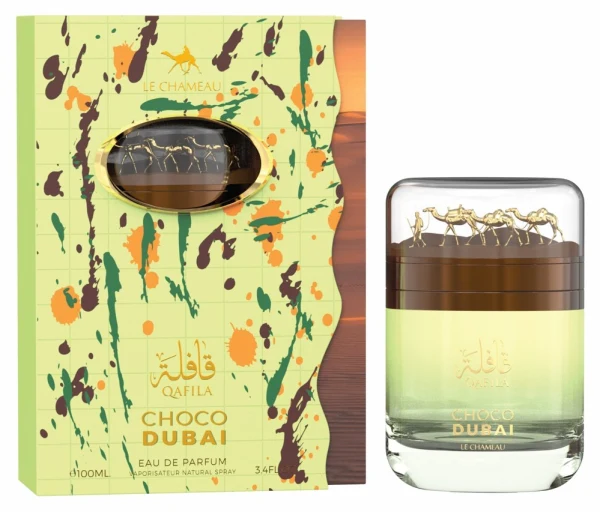 Frasco y estuche de Le Chameau Qafila Choco Dubai