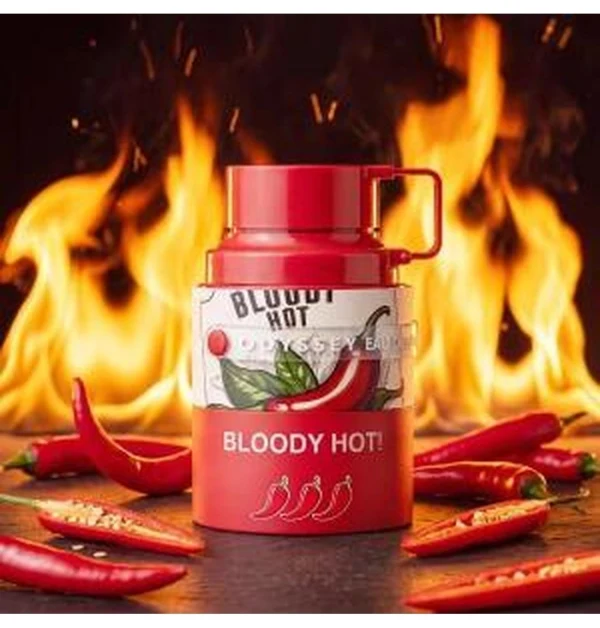 Armaf Odyssey Bloody Hot entre guindillas y llamas, imagen de campaña