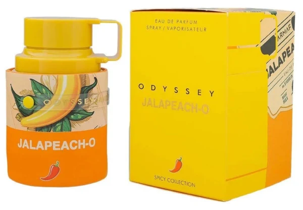 Frasco y caja de Armaf Odyssey Jalapeach-O Eau de Parfum 100 ml