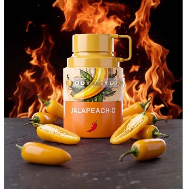 Armaf Odyssey Jalapeach-O entre jalapeños y llamas, imagen de campaña
