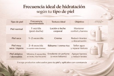 Piel seca: cuántas veces al día usar crema corporal y cómo aplicarla bien