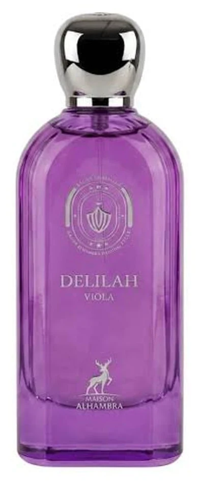frasco violeta de Maison Alhambra Delilah Viola con tapon plateado
