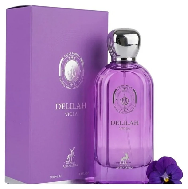 Maison Alhambra Delilah Viola eau de parfum 100 ml con su caja lila