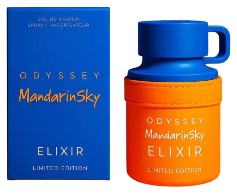 Estuche y frasco de Armaf Odyssey Mandarin Sky Elixir