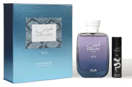 Rasasi Hawas Ice - Set de Regalo Eau de Parfum 100 ml + Eau de Parfum 8 ml - Perfume Masculino Aromático Acuático