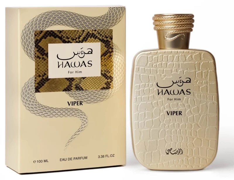 Estuche y frasco de Rasasi Hawas Viper