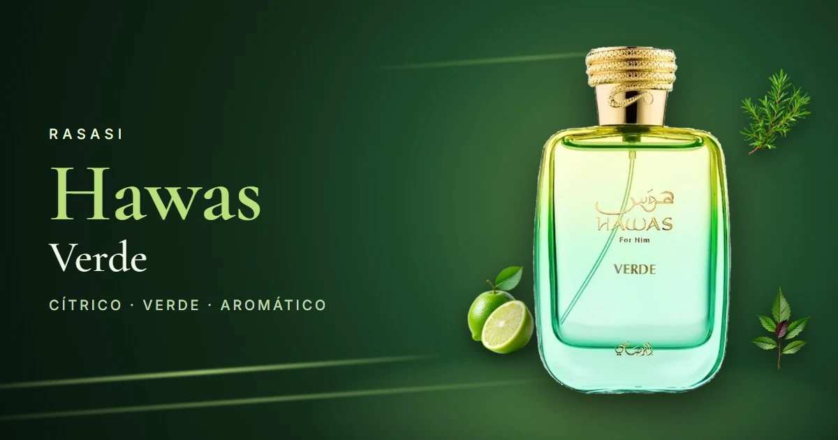 Rasasi Hawas Verde: el Hawas cítrico de lima, manzana verde y romero