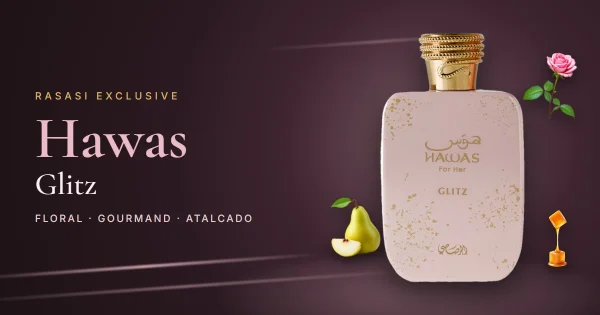 Rasasi Hawas Glitz: el Hawas femenino de pera, rosa y caramelo