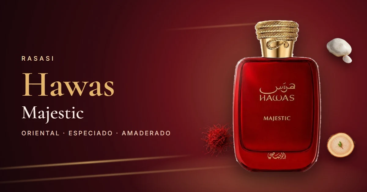 Rasasi Hawas Majestic: el Hawas rojo de azafrán, ámbar gris y maderas