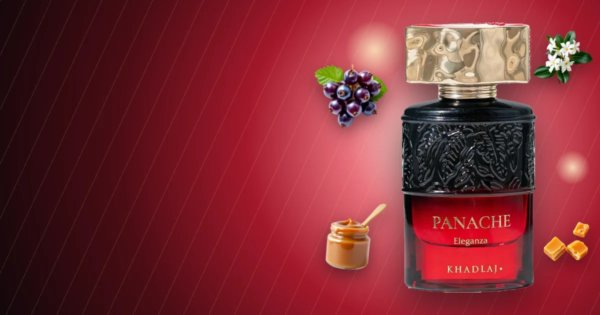 Khadlaj Panache Eleganza: grosella negra, jazmín y dulce de leche en el nuevo Panache