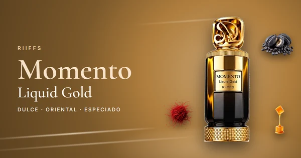 RiiFFS Momento Liquid Gold: el extracto dulce y oriental con azafrán, oud y caramelo