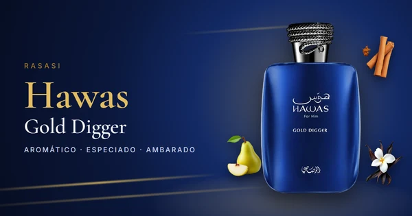 Rasasi Hawas Gold Digger: el Hawas más cálido, con pera, canela y vainilla