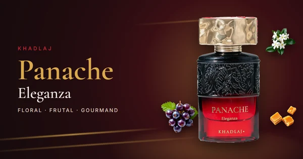 Khadlaj Panache Eleganza: grosella negra, jazmín y dulce de leche en el nuevo Panache